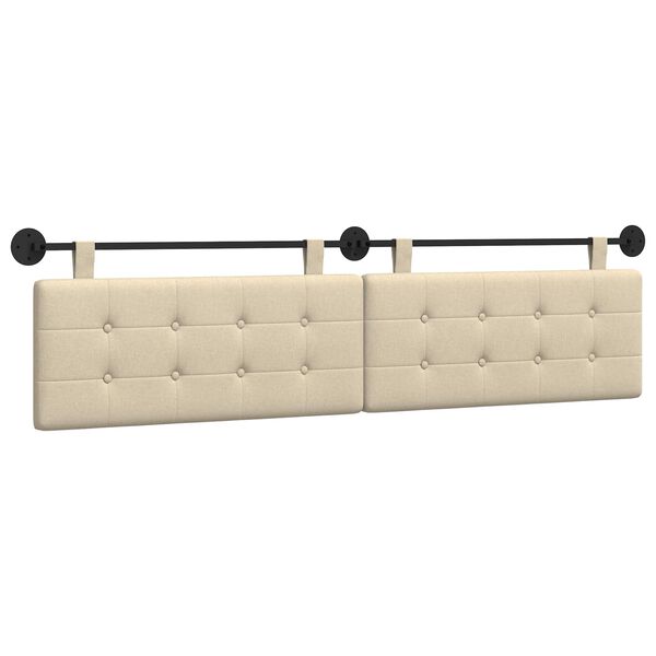 vidaXL Držeće uzglavlje Zidne Krema 210 x 55 x 5 cm tkanina