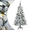 vidaXL Umjetno božićno drvce s nogom s stalakom Bijelo 150 cm PE i PVC