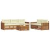vidaXL Set vanjskih sofa s jastukom 6 pcs Prirodna i krem