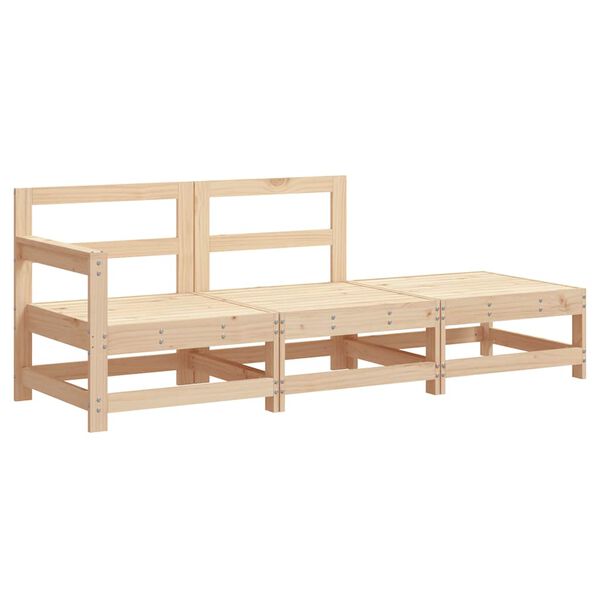 vidaXL 3-dijelna vrtna garnitura od masivnog drva s jastucima