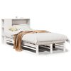 vidaXL Krevet s regalom za knjige bez madraca bijeli 75x190 cm od drva