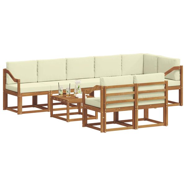 vidaXL Set vanjskih sofa s jastukom 9 pcs Prirodna i krem