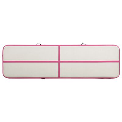 vidaXL Strunjača na napuhavanje s crpkom 800 x 100 x 20 cm PVC roza