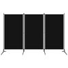vidaXL Sobna pregrada s 3 panela crna 260 x 180 cm