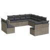 vidaXL 11-dijelni set vrtnih sofa od poliratana s jastucima sivi