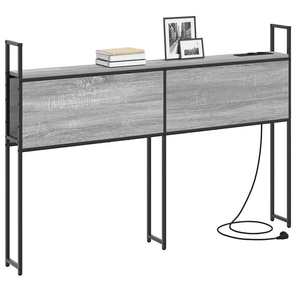 vidaXL Uzgled za skladi&scaron;tenje s postajom za punjenje Sivi hrast sonoma