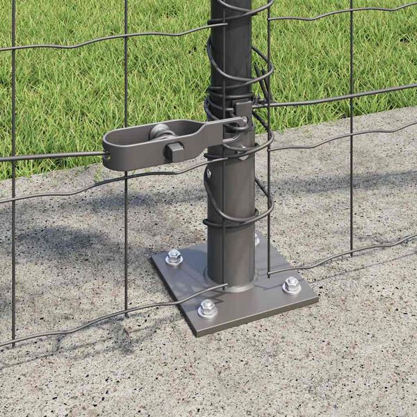 vidaXL Ograda s postovima Siva 1 x 25 m Čelik i PVC