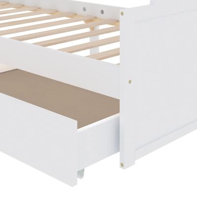vidaXL Okvir za krevet s ladicama bijeli 90 x 200 cm masivna borovina