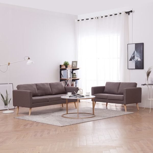vidaXL 2-dijelni set sofa od tkanine bež