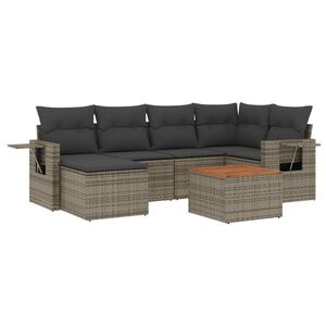 vidaXL 7-dijelni set vrtnih sofa sivi od poliratana