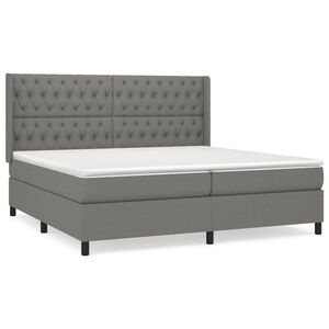 vidaXL Krevet s oprugama i madracem tamnosivi 200 x 200 cm od tkanine