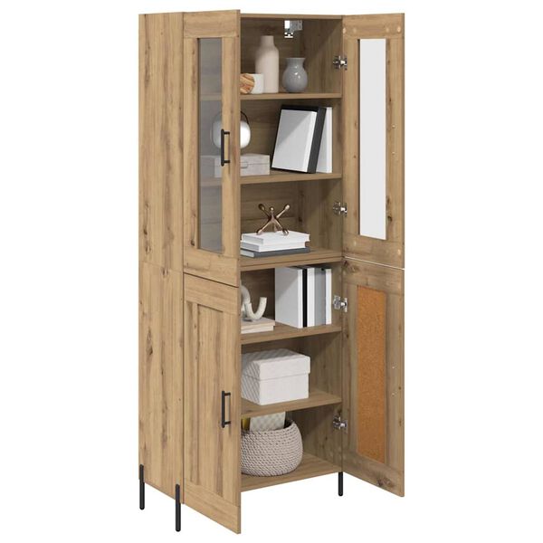 vidaXL Highboard Umjetnički hrast 69,5 x 34 x 180 cm Konstruirano drvo