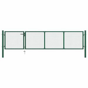 vidaXL Vrtna vrata Čelik 350x75 cm Zelena