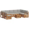 vidaXL Set vanjskih sofa 10 kom. Prirodna i svjetlosiva