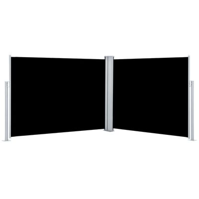 vidaXL Uvlačiva bočna tenda 140 x 1000 cm crna