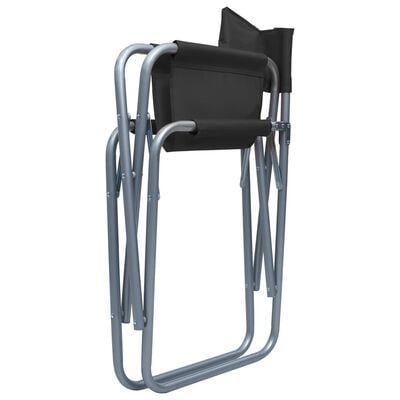vidaXL Redateljske stolice 2 kom čelične crne