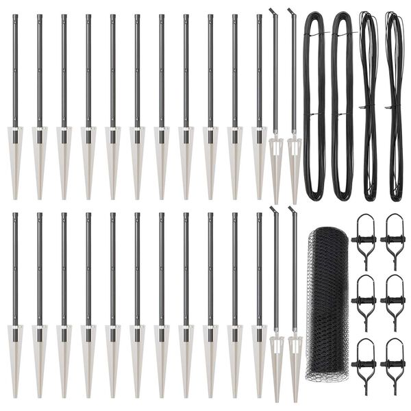 vidaXL Stup za ogradu Siva 50 x 0,6 m (mrežica 25 mm) Čelik i PVC