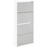 vidaXL Ormarić za cipele s 4 razine i ogledalom 63x17x134 cm bijeli