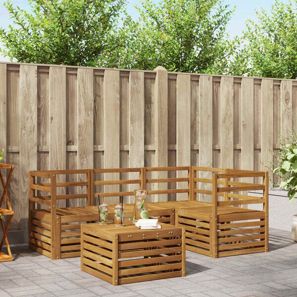 vidaXL Setovi sofa 5 pcs Prirodna Čvrsto drvo akacije