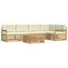 vidaXL Set vanjskih sofa 6 kom. Bijela i krem Poliester