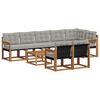 vidaXL Set vanjskih sofa s jastukom 9 pcs Prirodna i svijetlo siva