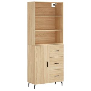 vidaXL Visoka komoda hrasta sonome 69,5x34x180cm od konstruiranog drva