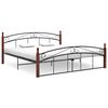 vidaXL Okvir kreveta crni od metala i masivne hrastovine 180 x 200 cm