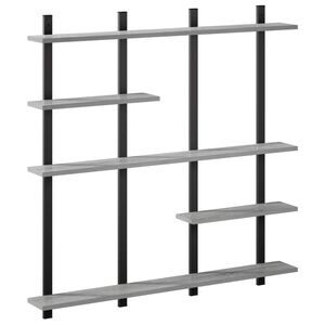 vidaXL Zidna polica Siva Sonoma 102 x 13.5 x 102.5 cm Prerađeno drvo