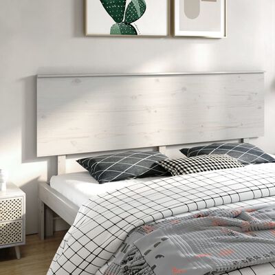 vidaXL Uzglavlje za krevet bijelo 204x6x82,5 cm od masivne borovine