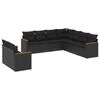 vidaXL 9-dijelni set vrtnih sofa s jastucima crni od poliratana