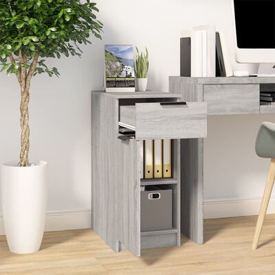 vidaXL Ormarić za radni stol siva boja hrasta 33,5 x 50 x 75 cm drveni