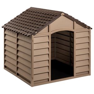 vidaXL Kućica za pse smeđa 86 x 84 x 82 cm od polipropilena