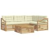vidaXL Set vanjskih sofa 5 kom. Bijela i krem Poliester
