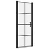 vidaXL Vrata za tu&scaron; od kaljenog stakla 91 x 195 cm crna