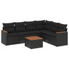 vidaXL 7-dijelni set vrtnih sofa od poliratana s jastucima crni