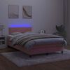 vidaXL Krevet box spring s madracem LED ružičasti 120x190cm bar&scaron;unasti