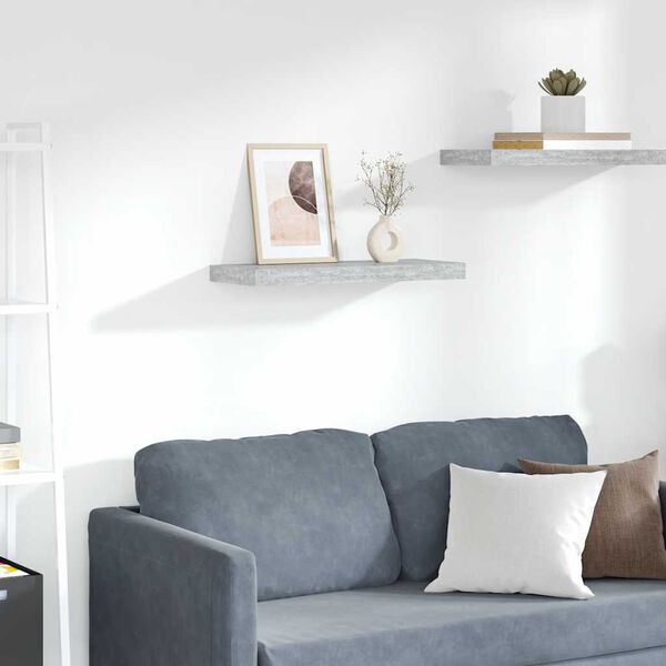 vidaXL Plutajuća zidna polica siva boja betona 60 x 23,5 x 3,8 cm MDF