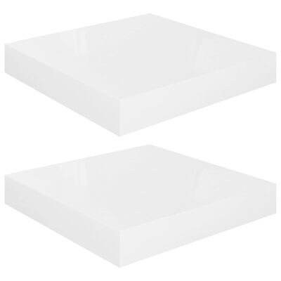 vidaXL Plutajuće zidne police 2 kom sjajne bijele 23x23,5x3,8 cm MDF