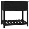 vidaXL Sadilica s policom crna 82,5x54x81 cm od masivne borovine