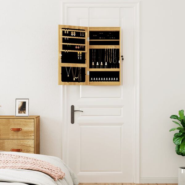 vidaXL Zidni ormarić za nakit s LED svjetlima