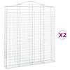 vidaXL Lučne gabionske ko&scaron;are 2 kom 200x30x220/240cm pocinčano željezo