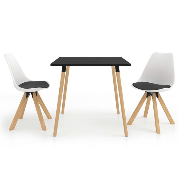 vidaXL 3-dijelni blagovaonski set crno-bijeli