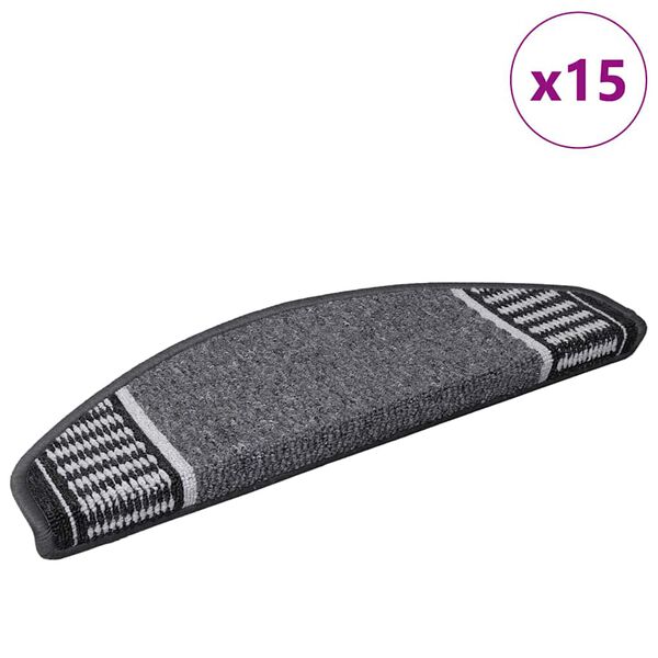 vidaXL Samoljepljivi stepenasti ulošci 15 pcs Antracit 65 x 21 x 4 cm