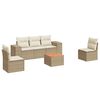 vidaXL 6-dijelni set vrtnih sofa s jastucima bež od poliratana