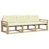 vidaXL Set vanjskih sofa 3 kom. Bijela i krem
