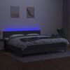 vidaXL Krevet box spring s madracem LED tamnosivi 200x200 cm tkanina
