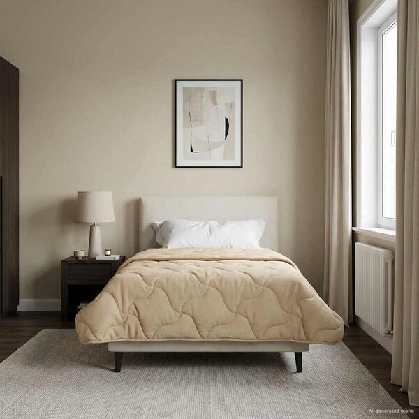 vidaXL Puni pokrivač za cijelu godinu &Scaron;onerisan Krema 140 x 200 cm