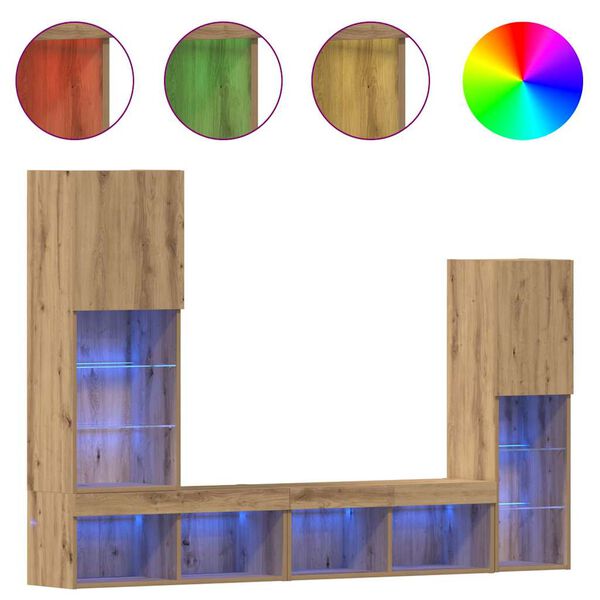 vidaXL TV ormar hrast artisan 40.5 x 30 x 102 cm Konstruirano drvo