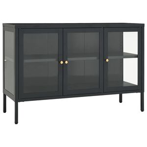 vidaXL Komoda antracit 105 x 35 x 70 cm od čelika i stakla