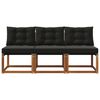 vidaXL 3 Komad Vanjska srednja sofa Masivno bagremovo drvo, Tekstilen